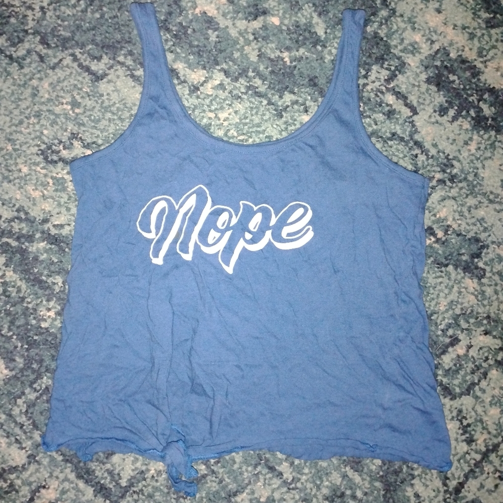 'Nope' Tied Cropped Tanktop